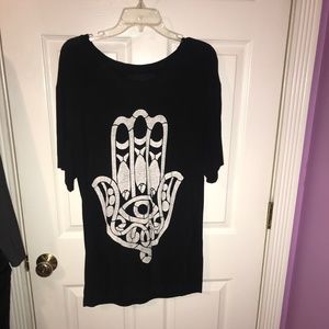 Your Eyes Lie Black Hamsa Hand T-shirt